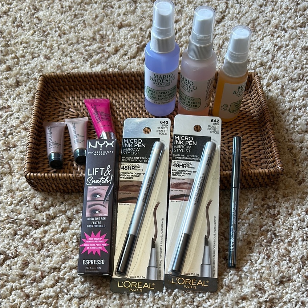 Mario Badescu Skincare, NYX/L’Oreal Eyebrow Pens, Eye primer, Lip Gloss